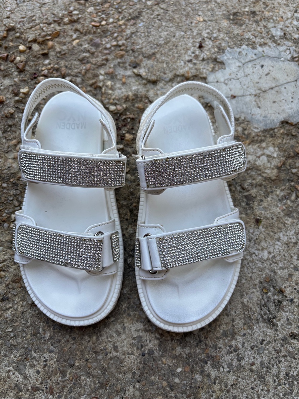 Madewell Kids White Crystal-Embellished Strap Sandals